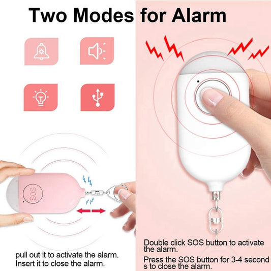 Rechargeable Personal Alarm - Keychain - Personal Alarm - Alarm Keychain - Rechargeable LED Flashlight - V1188-MS-313-0524