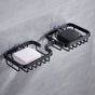 Soap dish - 2 pieces - Soap dish - Shower - Bathroom - Black - Self-adhesive - Space aluminum V1188-MS-313-0526