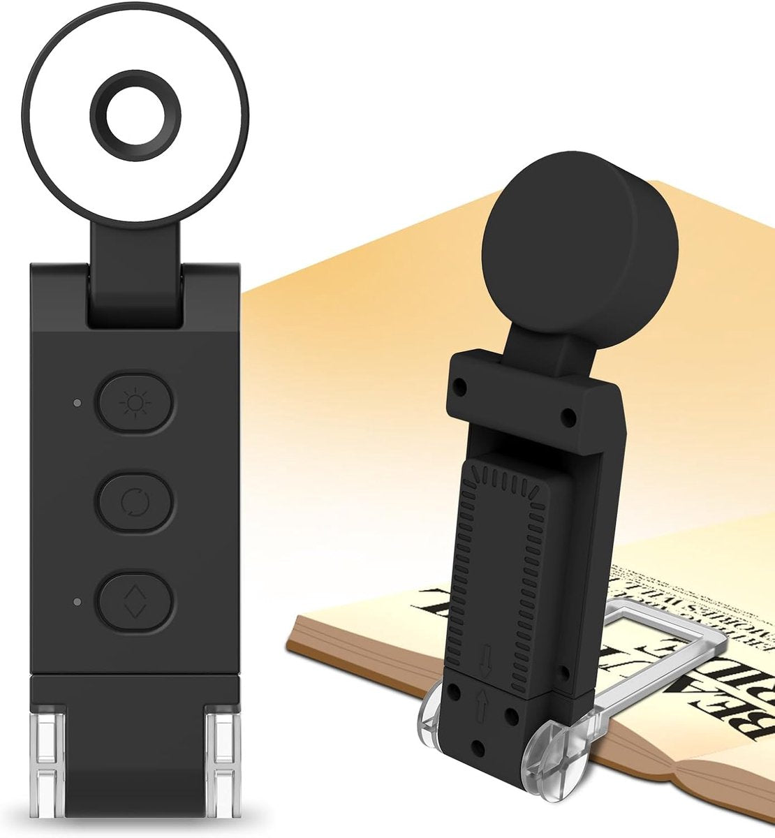 Reading light for books - For bed - With clip - Rechargeable - 5 settings - Bedside lamp - Black V1188-MS-313-0527