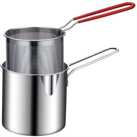 Frying pan - Frying pans - Frying pan set - Stainless steel frying pan with strainer - Portable stainless V1188-MS-313-0531