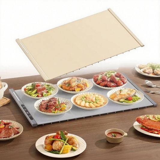 250W roll-up electric hot plate with 8 temperature settings and a 6-hour timer, for buffets, made of V1188-MS-313-0532