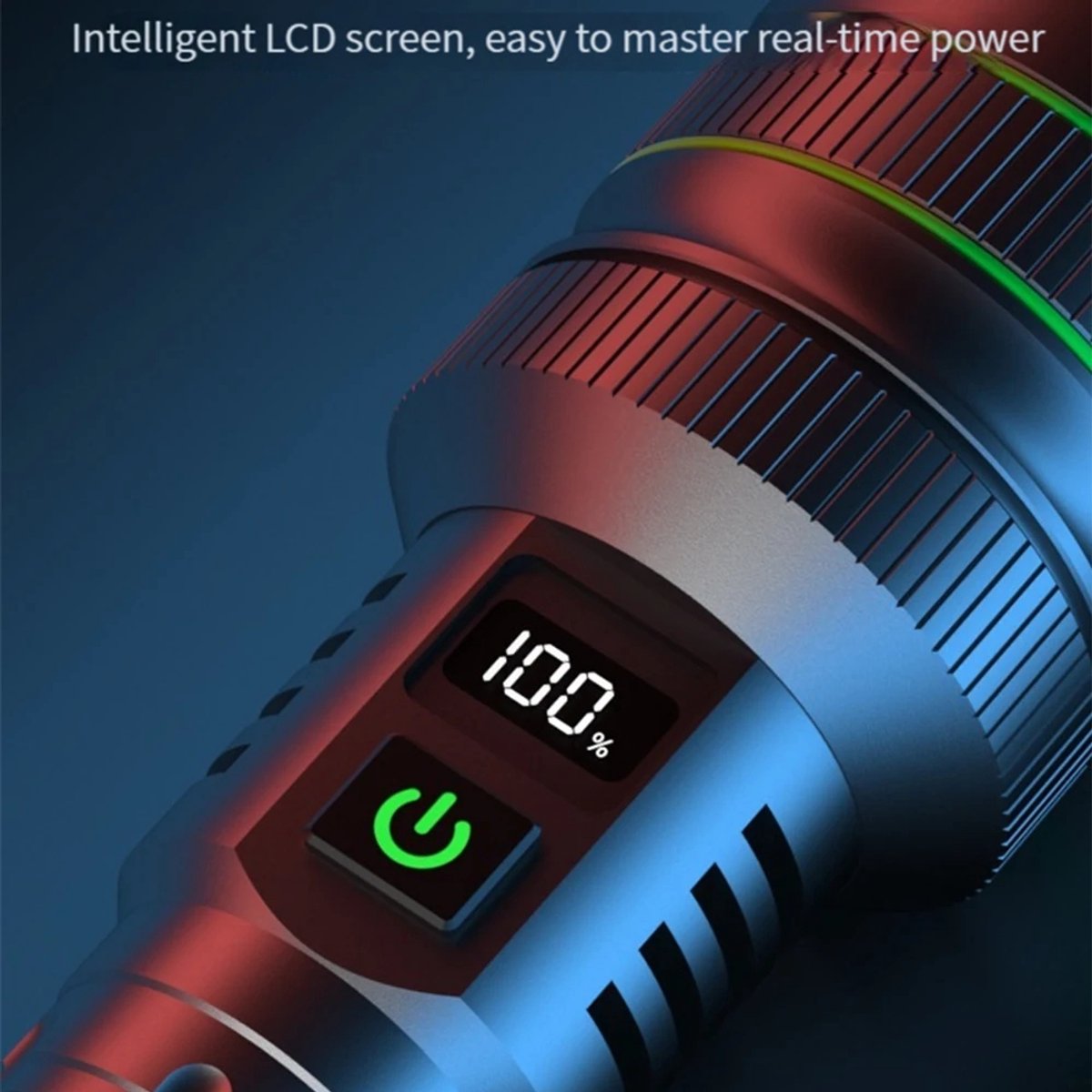 Rechargeable LED Flashlight - Military Flashlight - 5000 lumens - 26650 rechargeable battery - 6 modes - V1188-MS-313-0535
