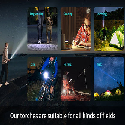 Rechargeable LED Flashlight - Military Flashlight - 5000 lumens - 26650 rechargeable battery - 6 modes - V1188-MS-313-0535