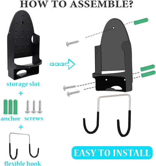 Ironing board and iron holder - Wall-mounted iron - Suspension system for your ironing board AND iron - V1188-MS-313-0536