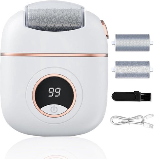 Electric Foot File - Removes Calluses and Dead Skin - Powerful Exfoliation - Built-in LED Light - V1188-MS-313-0540