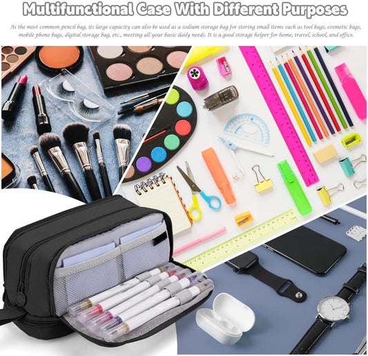 Pencil case - Pencil case - Pencil case for boys and girls - Multifunctional pencil case with compartments - V1188-MS-313-0552