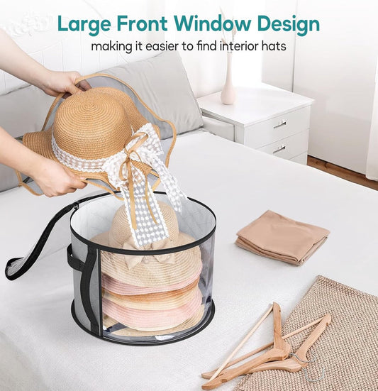 Storage Box - Extra Large Clear Hat Storage Bag - Holds up to 7 Hats - Cowboy Hat Wardrobe Storage Bag - Wide V1188-MS-313-0554