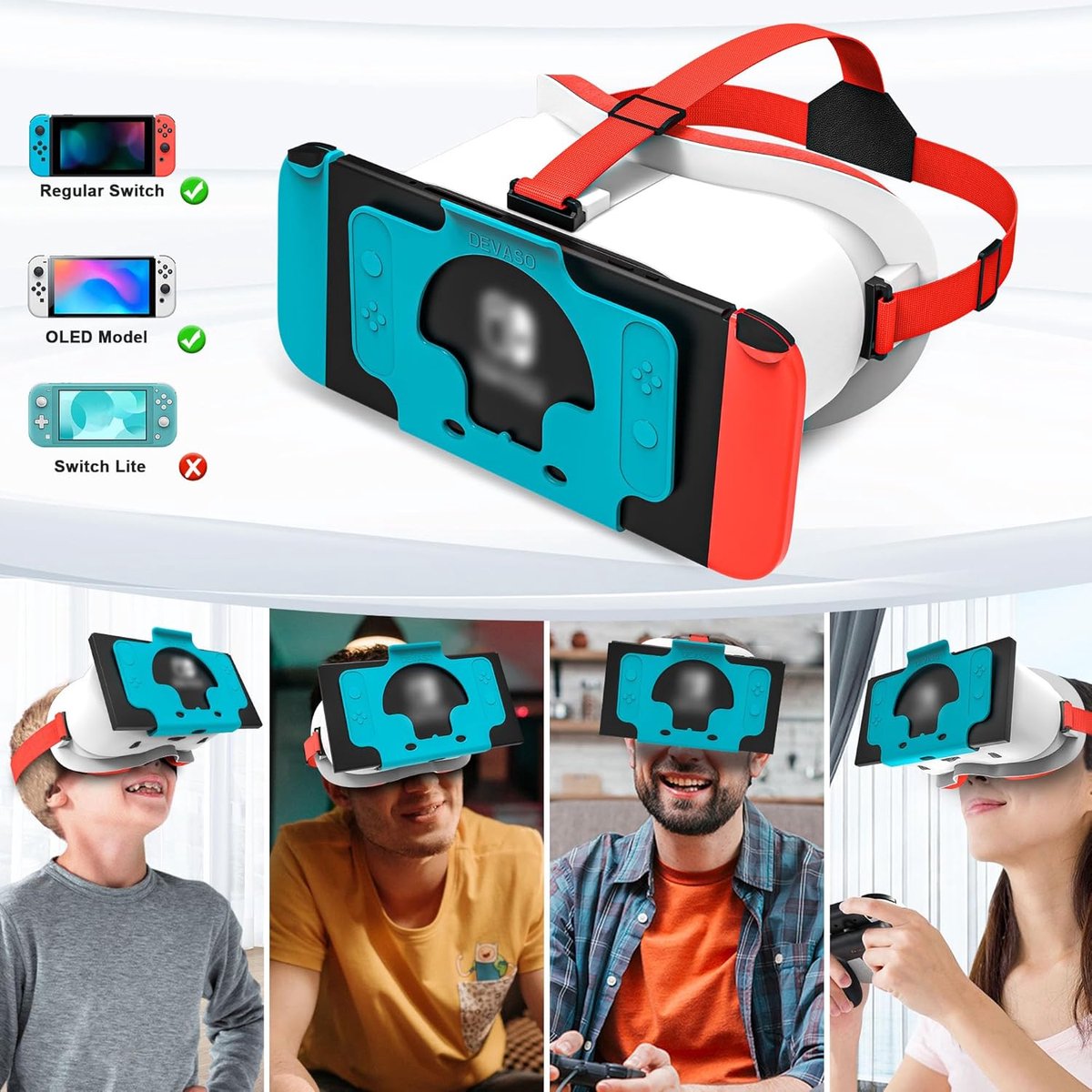 Compatible with Nintendo Switch VR headsets and OLED models, VR virtual reality glasses with adjustable HD V1188-MS-313-0561