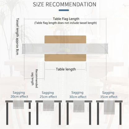 Striped Woven Table Runner - Embroidered Woven Table Runner with Tassels - Bohemian Style Striped Woven Table V1188-MS-313-0572