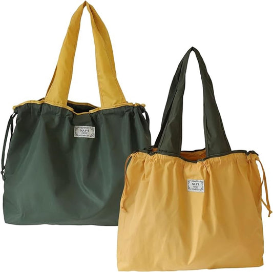 tote bag, shopping bag, foldable shopping bag, set of 2 shopping bags, washable drawstring shopping bag, V1188-MS-313-0580
