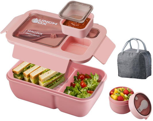 Bento Box - Bento Set with Cutlery - Lunch Bag - Lunch Box - Leakproof Food Container with Compartments - V1188-MS-313-0581