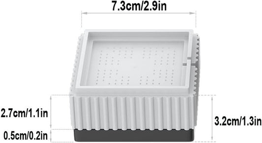 Universal anti-vibration feet - 4x square furniture risers - Stackable table feet for washing machine, V1188-MS-313-0582