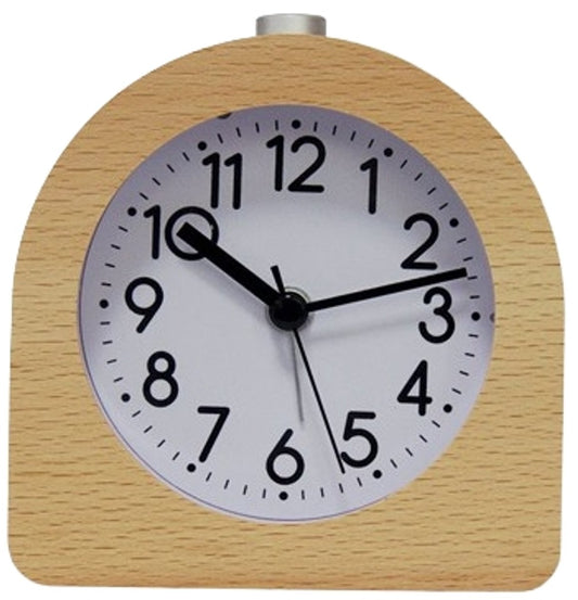 Wekker analog wooden clock with snooze function - Wekker Vintage with luminous Klok - Silent vintage wooden V1188-MS-313-0595