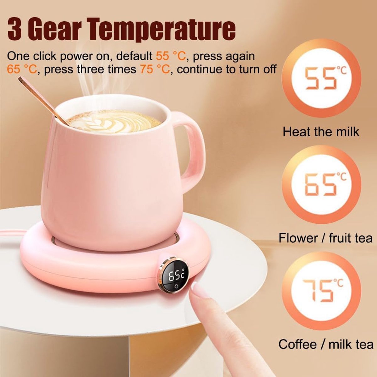 Mug or cup warmer - Heating plate - Coffee cup warmer - Tea cup warmer - Thermal heating plate - Heated V1188-MS-313-0603