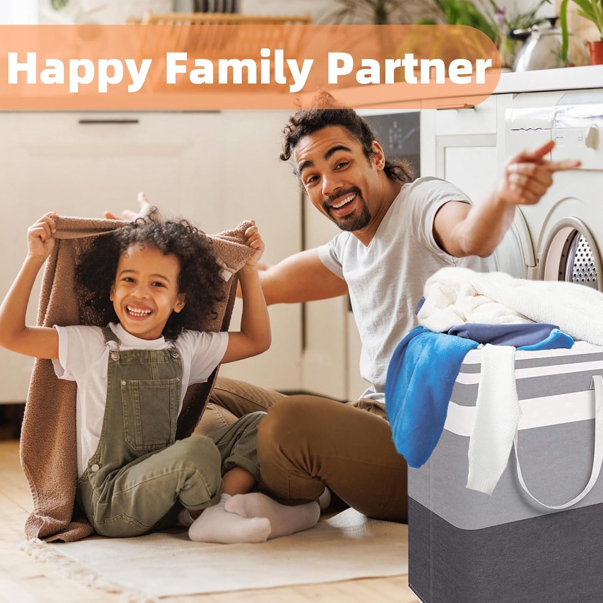 Foldable laundry basket - Large capacity laundry bag - Laundry basket with handles - Laundry hamper for dirty V1188-MS-313-0605