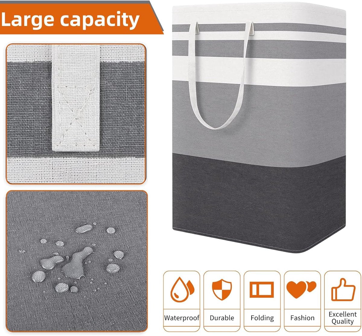 Foldable laundry basket - Large capacity laundry bag - Laundry basket with handles - Laundry hamper for dirty V1188-MS-313-0605