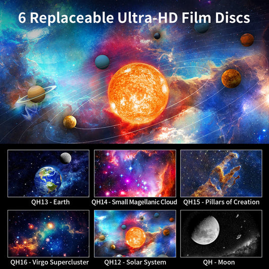 Projector - Starry Sky Projector - Star Projector - HD Starry Sky Projector for Planetarium - Rechargeable - V1188-MS-313-0615