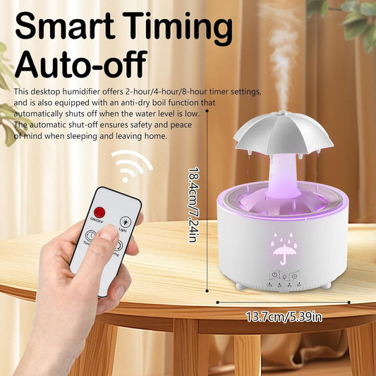 Aromatherapy Humidifier - Umbrella Humidifier - 300ml Rotating Humidifier for Bedroom with Remote Control and V1188-MS-313-0620