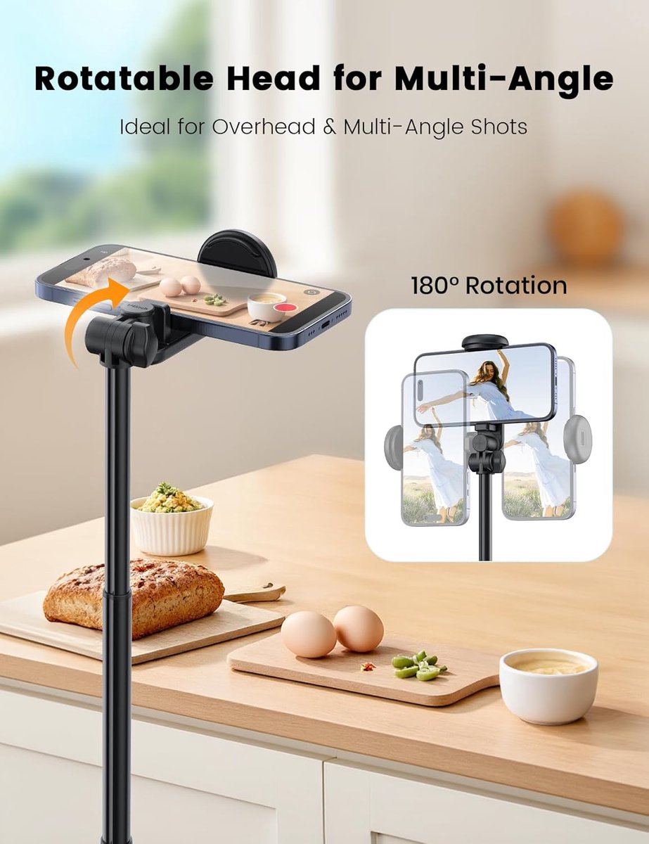 Mobile phone tripod with light, selfie stick tripod compatible with smartphone and GoPro cameras V1188-MS-313-0621