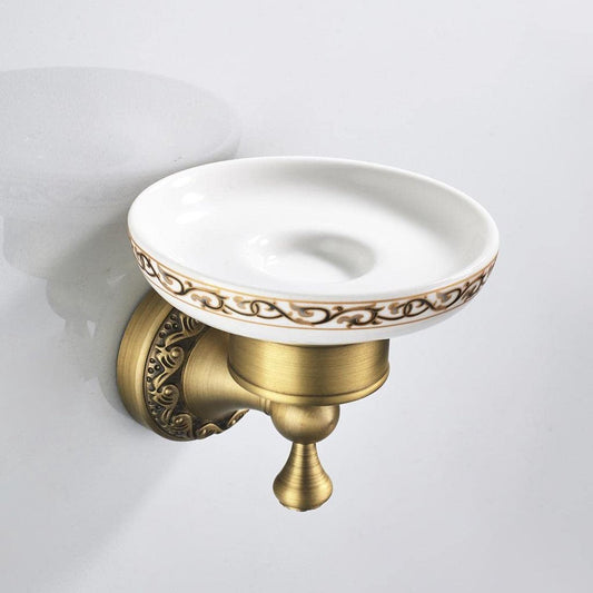 Soap dish - Soap holder - Antique soap dish - Brass ceramic - Wall mounted - Hanging soap dish for shower - V1188-MS-313-0628