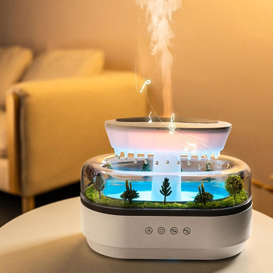 Humidifiers - Aromatherapy Humidifier - Bedroom Humidifier - With 7-Color Night Light and Music - Raindrop V1188-MS-313-0634
