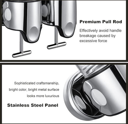 Soap dispenser - silver - 2 reservoirs - 2 x 500ml - wall-mounted - soap pump - soap holder - bathroom and V1188-MS-313-0637