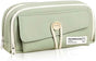 Expandable pencil case with 3 large compartments for girls, boys and students (light green), green, [light V1188-MS-313-0640