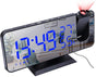 Radio Wekker digital projection with 4 dimmers and 180 degrees rotation - 2 sounds - Groot 7.4'' mirror V1188-MS-313-0655