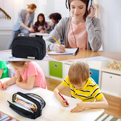 Pencil Case - Pencil Case - Adults - Boys and Girls - School Pencil Case - Black V1188-MS-313-0661
