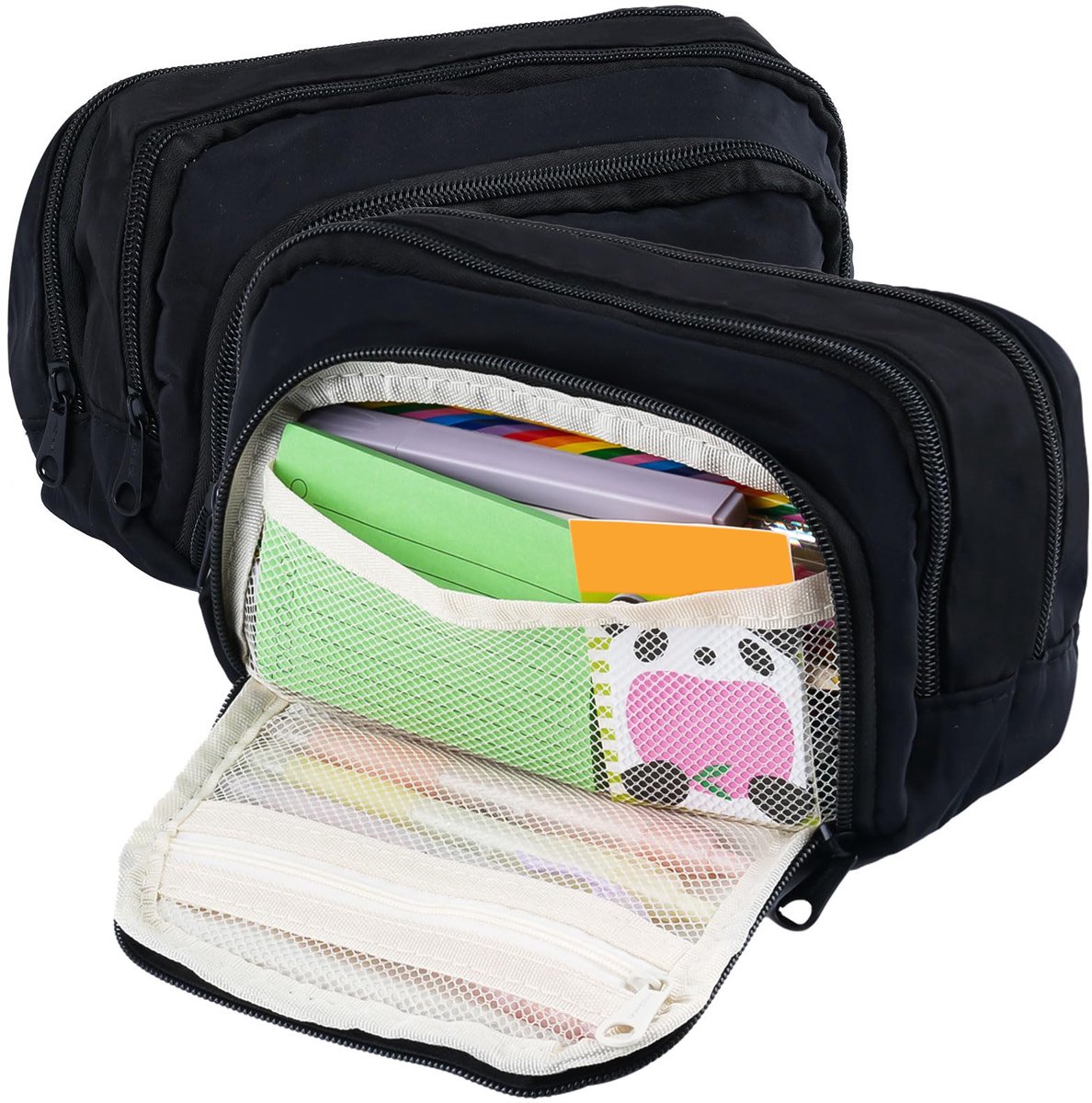 Pencil Case - Pencil Case - Adults - Boys and Girls - School Pencil Case - Black V1188-MS-313-0661