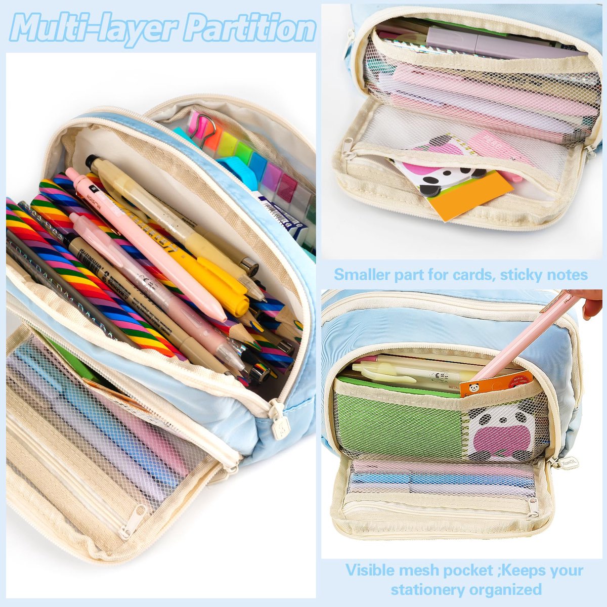 Pencil Case - Pencil Case - Adults - Boys and Girls - School Pencil Case - Blue V1188-MS-313-0662