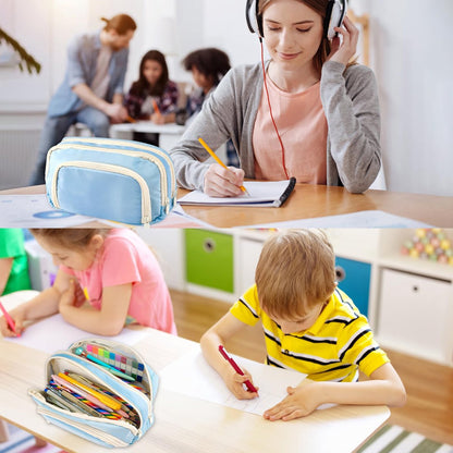Pencil Case - Pencil Case - Adults - Boys and Girls - School Pencil Case - Blue V1188-MS-313-0662
