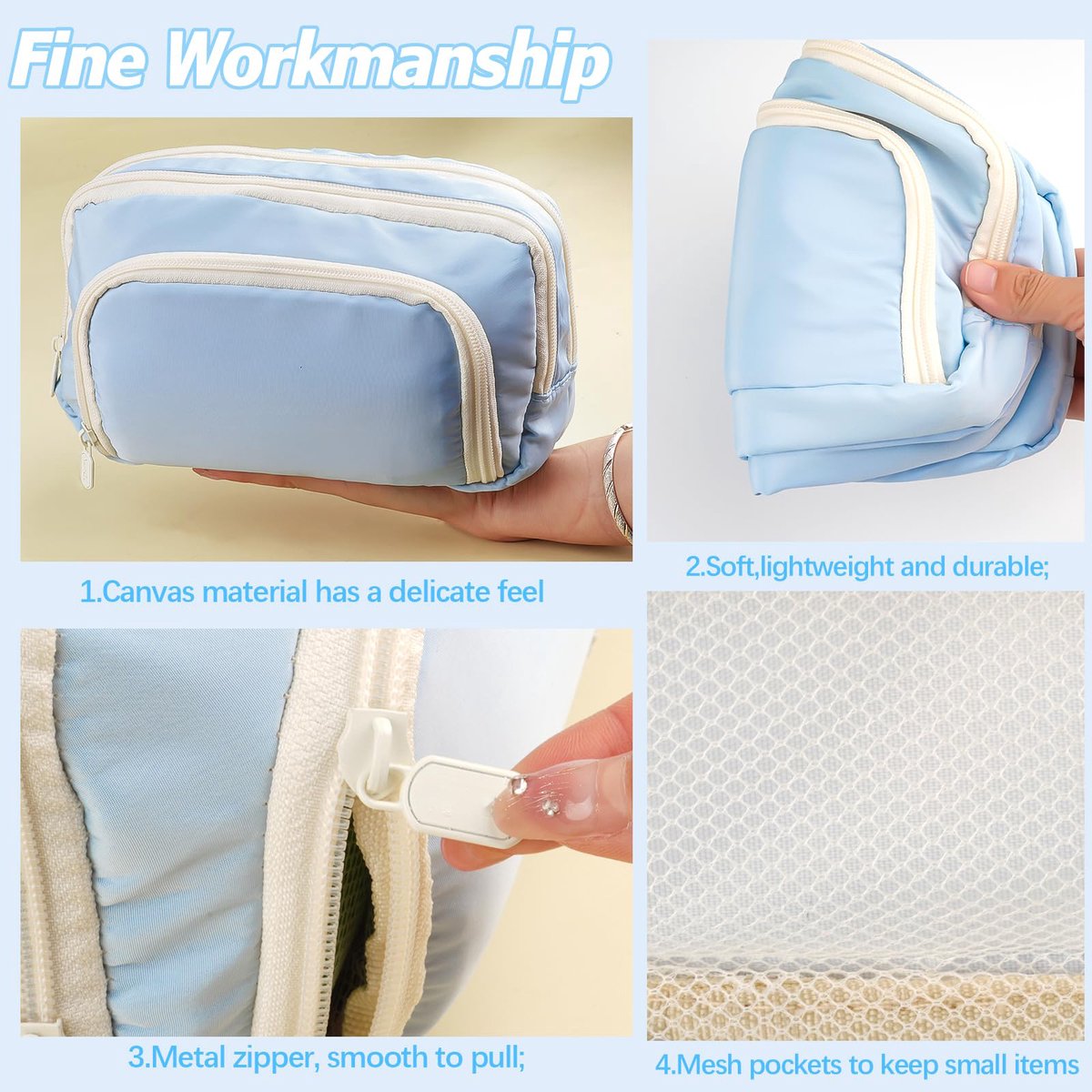 Pencil Case - Pencil Case - Adults - Boys and Girls - School Pencil Case - Blue V1188-MS-313-0662
