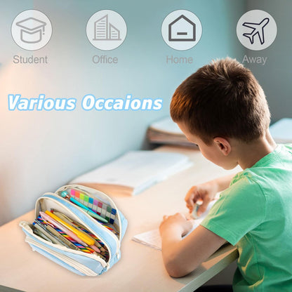 Pencil Case - Pencil Case - Adults - Boys and Girls - School Pencil Case - Blue V1188-MS-313-0662