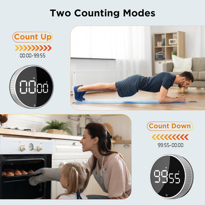 Digital Timer - Digital Kitchen Timer - Smart Timer - LED Display - Magnetic - 360 Degree Rotation - BBQ V1188-MS-313-0668