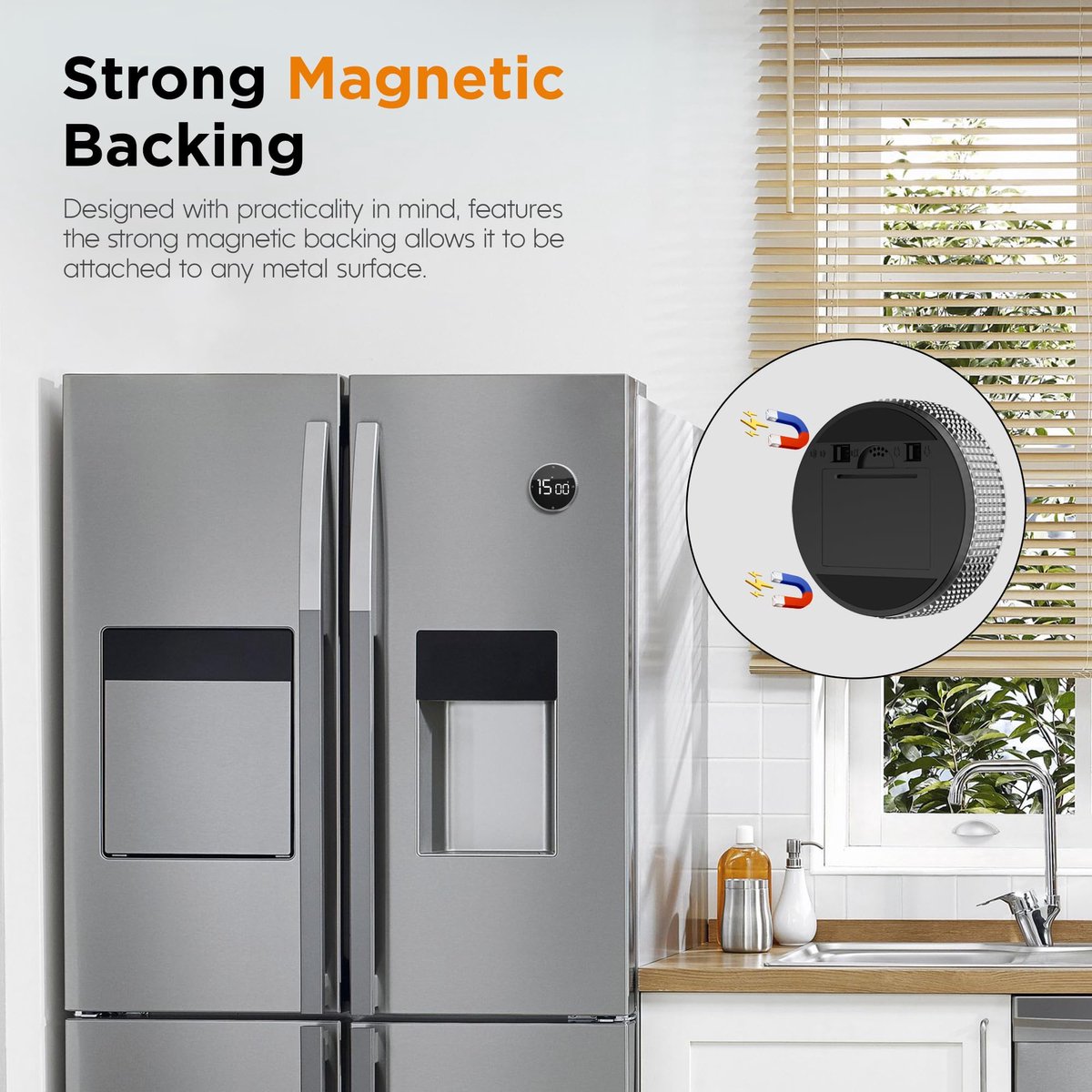 Digital Timer - Digital Kitchen Timer - Smart Timer - LED Display - Magnetic - 360 Degree Rotation - BBQ V1188-MS-313-0668