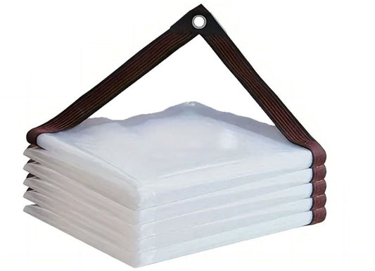 Outdoor tarpaulin - Transparent tarpaulin - Waterproof transparent tarpaulin with holes - 2 x 4 m - Suitable V1188-MS-313-0683