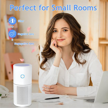 Air purifier - Mini portable air purifier - Car air filter - Ionizer - Works against dust mites and hay fever V1188-MS-313-0684