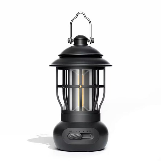 Rechargeable Camping Lantern - Retro Camping Lamp - Dimmable COB Hanging Light for Tent, Camping, Fishing, V1188-MS-313-0698