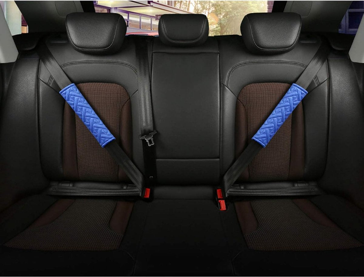 Universal seat belt protector - Soft and comfortable shoulder protector for the seat belt - (blue) V1188-MS-313-0703