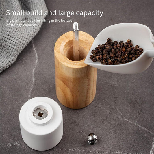 Wooden Salt and Pepper Mill - Premium Quality Salt and Spice Mill - Wooden Salt Mill with Adjustable Ceramic V1188-MS-313-0712