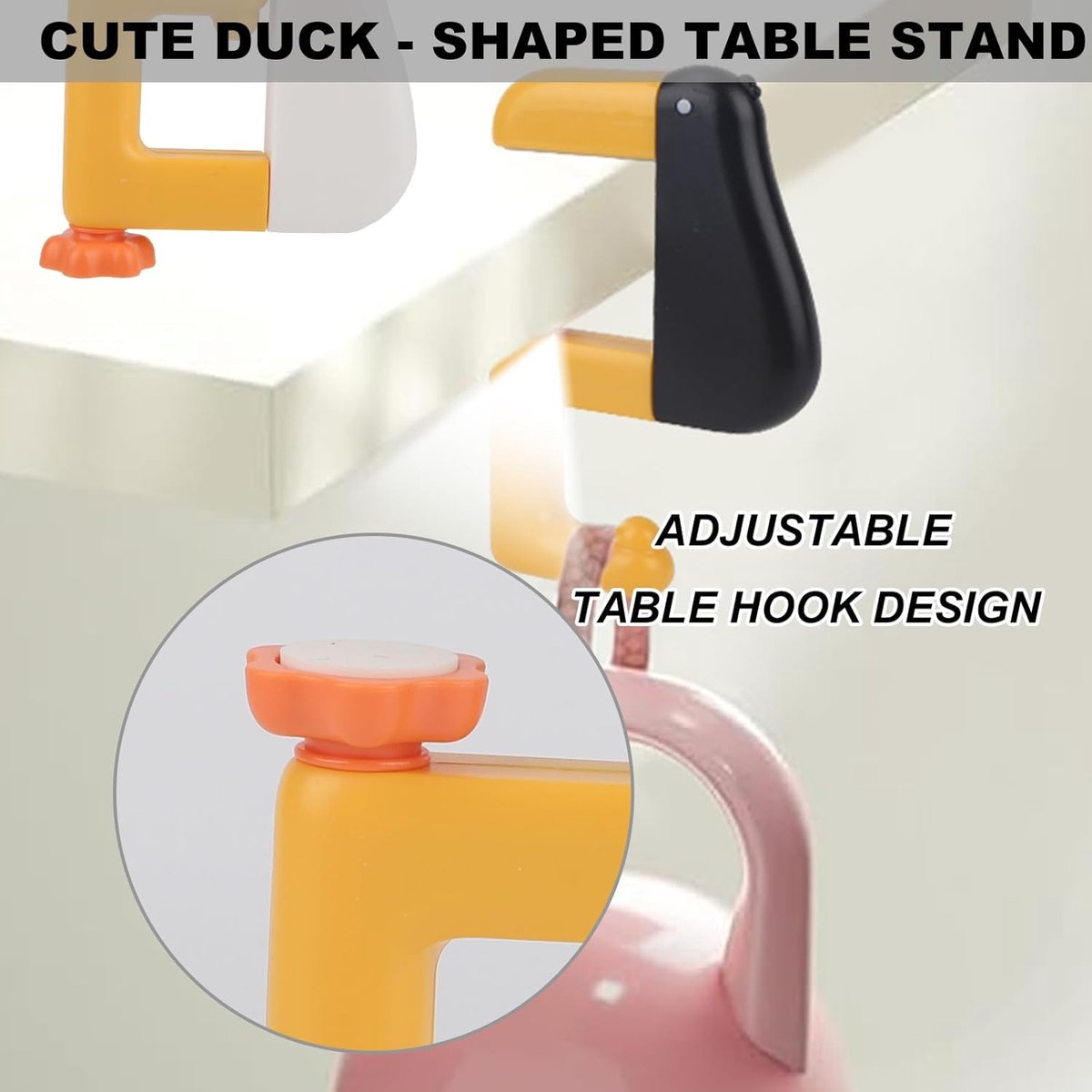 Table Hook - Desk Hook - Removable - Non-slip - Foldable - Desktop Installation - No Drilling Required - V1188-MS-313-0720