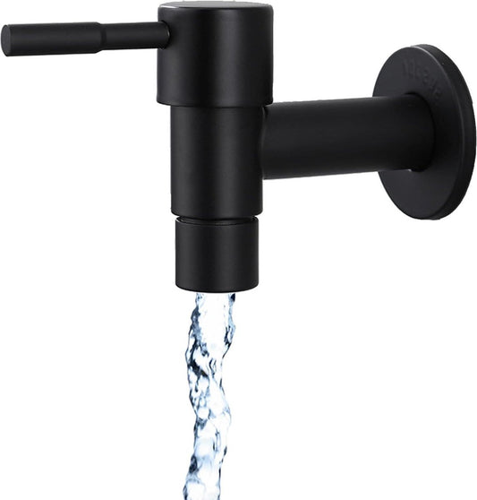 Single black stainless steel wall-mounted cold water kitchen faucet - Bathroom garden faucet - Sink faucet - V1188-MS-313-0732
