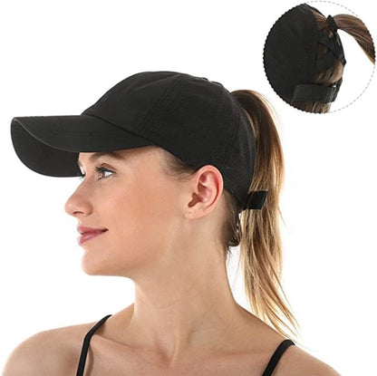 Women's ponytail baseball cap, adjustable summer cap in quick-drying breathable mesh, unisex baseball cap, V1188-MS-313-0739