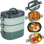 Lunch Box - Bento Box with Cutlery - 3-Layer 2000ml Lunch Box - Insulated Lunch Box for Adults and Children, V1188-MS-313-0746