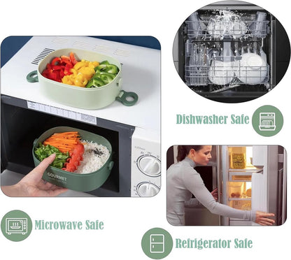 Lunch Box - Bento Box with Cutlery - 3-Layer 2000ml Lunch Box - Insulated Lunch Box for Adults and Children, V1188-MS-313-0746