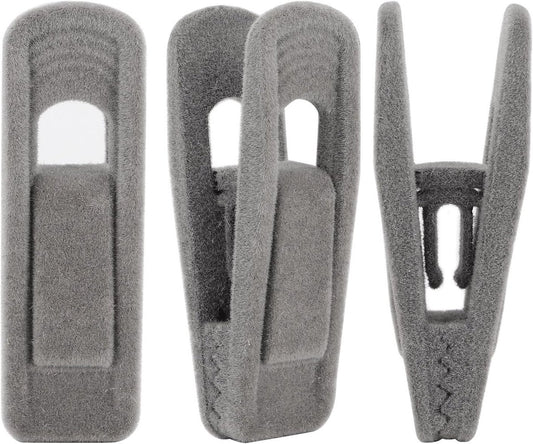 Set of 20 velvet clothespins, flocked clothespins, perfect for use with narrow velvet pendants - Grijs V1188-MS-313-0769
