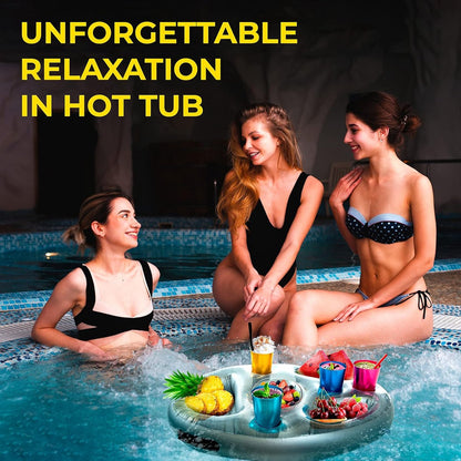 Inflatable pool party floats - Floating pool cup holder - Pool accessories - Silver V1188-MS-313-0776