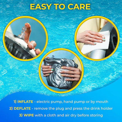 Inflatable pool party floats - Floating pool cup holder - Pool accessories - Silver V1188-MS-313-0776