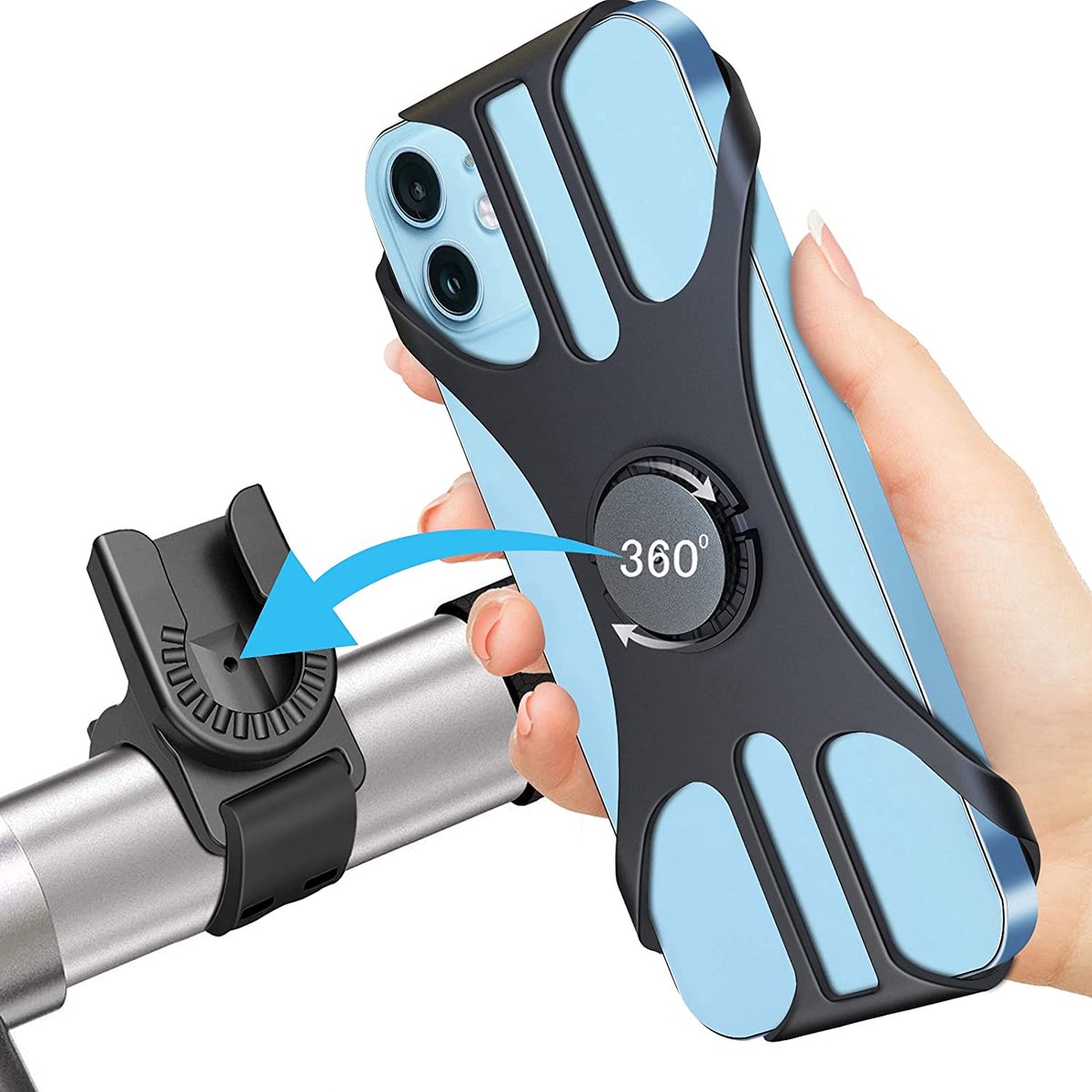 Universal bicycle phone mount, removable, 360-degree adjustable, for smartphones from 4.5 to 0 inches V1188-MS-313-0789